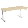 Schreibtisch Typ Flex, rechts, HxBxT: 650–1250x2166x800/1130 mm Produktbild