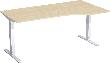 Schreibtisch Typ Flex, rechts, HxBxT: 650–1250x1800x800/1000 mm Produktbild