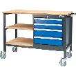 Mobile Kastenwerkbank, Breite 1300 mm, 4 Schubladen Produktbild img2 S