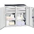 Werkzeug- und Materialschrank Serie 2000, 6 Schubladen, 2 Fachböden und Mitteltrennwand Produktbild