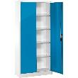 Büro-Flügeltürenschrank (RAL 7035/5012) mit 4 verstellbaren Einlegeböden Produktbild