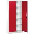 Büro-Flügeltürenschrank (RAL 7035/3003) mit 4 verstellbaren Einlegeböden Produktbild