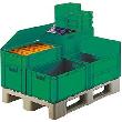 Transport-Stapelkasten, Wände und Boden geschlossen, mit und ohne Grifflochung, grün Produktbild img1 S