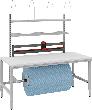 Verpackungstisch OK-V1 B1685xT800xH718-1018 mm manuell verstellbar Tischplatte Melamin Produktbild