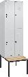 Garderobenschrank Classic PLUS, doppelstöckig, mit Sockel Produktbild img2 S
