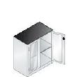 Beistellschrank mit Sichtfenster (RAL 7035/6011), mit 4 verstellbaren Einlegeböden Produktbild
