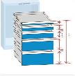 Schublade für Schrank-Modul 27x27 E, 200 kg, lichtblau Produktbild
