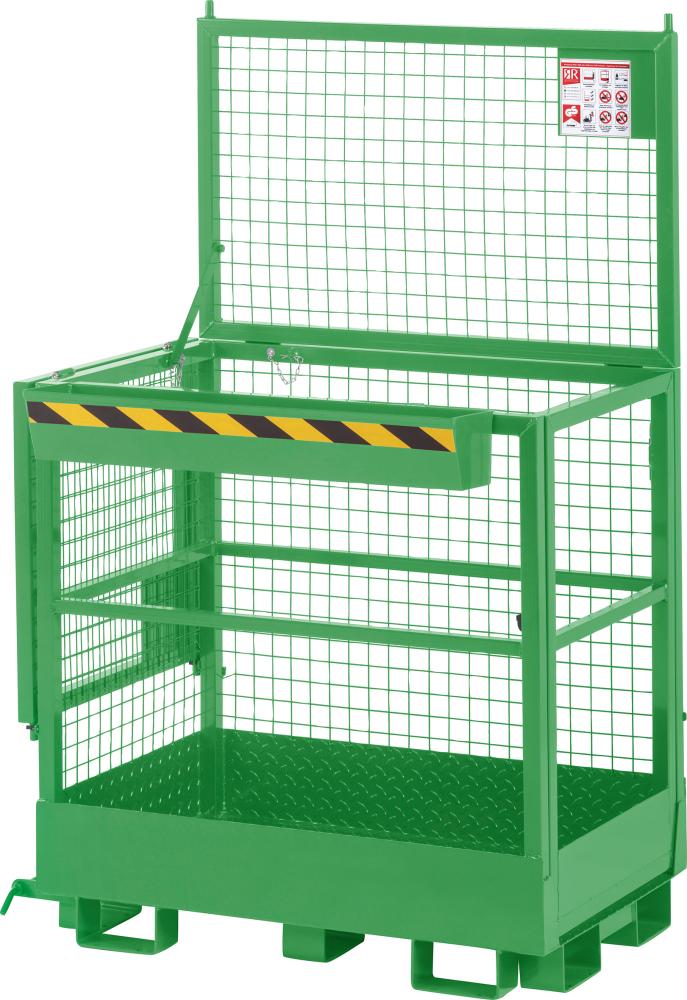 Arbeitskorb Typ RAK-Duo 1200x800x1950 mm Traglast 300 kg RAL 6018 gelbgrün Produktbild img1 L