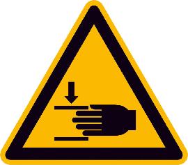 Warnschild, Warnung vor Handverletzung Produktbild