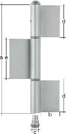 Konstruktionsband, dreiteilig KO8,<br>Stahl, blank Produktbild
