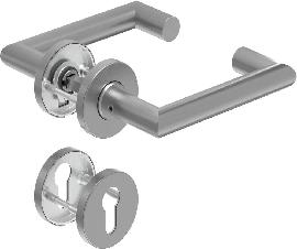 FS-Türdrücker-Rosetten-Garnitur BASE-4 8907, Edelstahl Produktbild