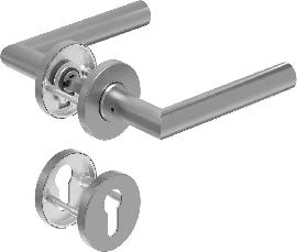 FS-Türdrücker-Rosetten-Garnitur BASE-4 8906, Edelstahl Produktbild
