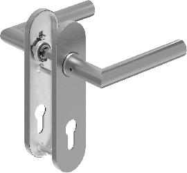 FS-Türdrücker-Kurzschild-Garnitur BASE-4 8906, Edelstahl Produktbild