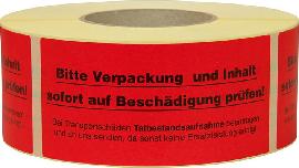 Hinweis Etiketten Inhalt prüfen 1.000 Stk/Rolle Produktbild