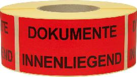 Hinweis Etiketten Dok. Innenliegend 1.000 Stk/Rolle Produktbild