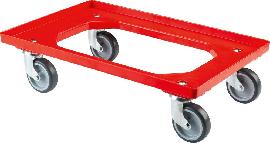 Transportroller rot, mit thermoplastischen Rollen Produktbild