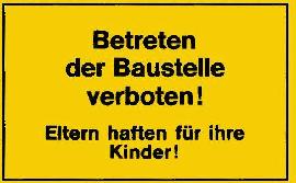 Verbotsschild "Betreten der Baustelle verboten" 400 x 250 Produktbild