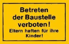 Verbotsschild "Betreten der Baustelle verboten" 300 x 200 Produktbild
