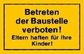 Verbotsschild "Betreten der Baustelle verboten" 250 x 150 mm Produktbild