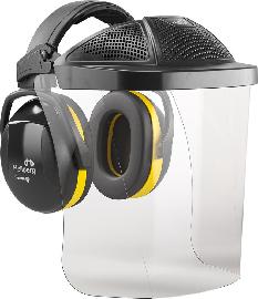 Kapselgehörschutz und Visier-Halterung und Nylongitter-Visier Produktbild