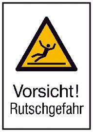 Kombi-Warnschild, Vorsicht Rutschgefahr Produktbild