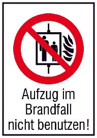 Kombi-Verbotsschilder, Aufzug im Brandfall nicht benutzen Produktbild
