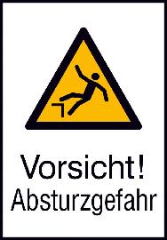 Kombi-Warnschild, Vorsicht Absturzgefahr Produktbild