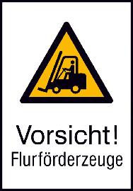 Kombi-Warnschild, Vorsicht Flurförderzeuge Produktbild