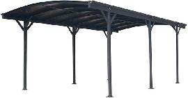 Carport mit gewölbtem Dach und 6 Pfosten Produktbild
