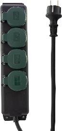 Steckdoseleiste 4-fach 1,4m sw-gn IP44 m.Klappdeckel REV Produktbild