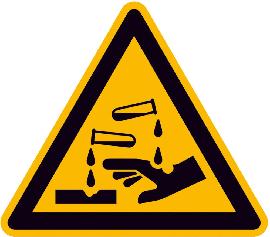 Warnschild, Warnung vor ätzenden Stoffen Produktbild