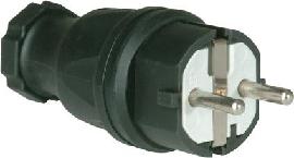 Schutzkontakt-Stecker, Gummi Produktbild