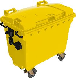 Müllcontainer 660 l Kst. Flachdeckel gelb Produktbild