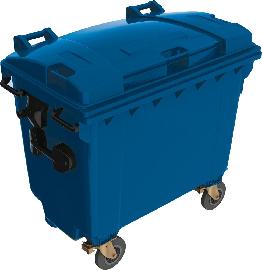 Müllcontainer 660 l Kst. Flachdeckel blau Produktbild