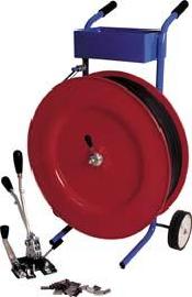 Kunststoffband-Umreifungs-Set, 13 oder 16 mm, mit Abrollwagen Produktbild