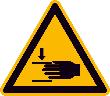 Warnschild, Warnung vor Handverletzung Produktbild