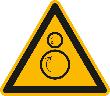 Warnschild, Warnung vor gegenläufigen Rollen Produktbild