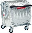 Müllcontainer, verzinkt, mit Runddeckel Produktbild