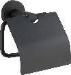 Toilettenapierhalter Bosio, mit Deckel, schwarz Produktbild