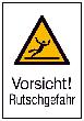 Kombi-Warnschild, Vorsicht Rutschgefahr Produktbild