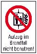 Kombi-Verbotsschilder, Aufzug im Brandfall nicht benutzen Produktbild