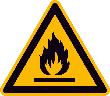 Warnschild, Warnung vor feuergefährlichen Stoffen Produktbild