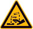 Warnschild, Warnung vor ätzenden Stoffen Produktbild