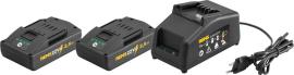 Starter Set 21,6 V, 2,5 Ah 2x21,6 V 2,5 Ah Ladegerät Karton Produktbild
