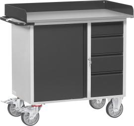 Werkstattwagen, 4 Schubladen, 1 Schrank, Abrollband Produktbild