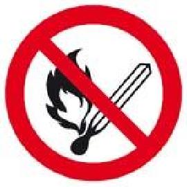 Verbotsschild Aluminium D100 mm Feuer,offenes Licht und Rauchen verboten Produktbild