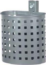 Abfallbeh.20 l halbrund grau Quadratloch Produktbild