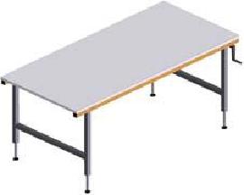 Höheneinstellbarer Pack- und Arbeitstisch (stufenlos höhenverstellbar 710–960 mm, durch Handkurbel) Produktbild