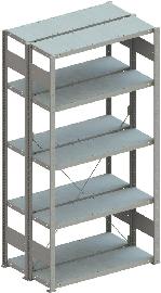 Doppel-Steckregal CLIP B1000xT2x300xH2000 mm Grundfeld 2x5 Böden vzk Fachlast 100kg META Produktbild