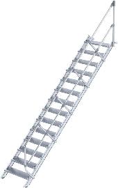 Alu-Treppe 45 Grad 14 Stufen B 800 mm lichte Höhe 2910 mm Ausladung 3179 mm Produktbild